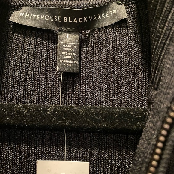 White House Black Market Black Sheath Midi Dress with Mock Neck for Cocktail - Picture 4 of 7